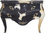 Casa Padrino Cassettone Barocco In Vacchetta Nero/Bianco 120 Cm - Mobili Stile Antico