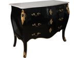 Casa Padrino Cassettiera Barocca Nero / Oro / Bianco 110 Cm - Mobili Barocchi