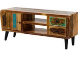 MASSIVMOEBEL24 | Mobile Tv In Legno Di Legno Riciclato 145X45X62 Multicolore Laccato Sixties #102