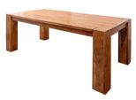 MASSIVMOEBEL24 | Tavolo Da Pranzo In Legno Di Acacia 220X100X76 Miele Dorato Laccato Oxford #0617