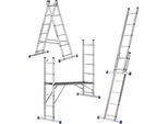 Impalcatura Di Lavoro In Alluminio Scala Multiuso 2X6 Gradini Piattaforma 3In1 Impalcatura Scala