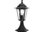 Eglo Lampada Da Piedistallo Per Esterni Laterna 4, Lampada Da Esterno A 1 Fiamma, Piedistallo In Fusione Di Alluminio Nero E Vetro Trasparente, Attacco E27, IP44