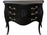 Casa Padrino Cassettone Barocco Nero - Realizzato A Mano In Legno Massello - Edizione Limitata