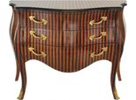 Casa Padrino Cassettone Barocco A Righe Marrone/Nero - Realizzato A Mano In Legno Massiccio - Edizione Limitata
