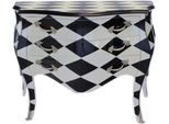 Casa Padrino Cassettone Barocco A Scacchiera Nero/Bianco - Realizzato A Mano In Legno Massiccio - Edizione Limitata
