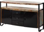 MASSIVMOEBEL24 | Credenza In Legno Di Legno Riciclato 150X43X90 Multicolore Laccato Industrial #06