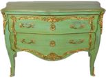 Casa Padrino Cassettone Barocco Stile Antico Verde 130 Cm - Realizzato A Mano In Legno Massello