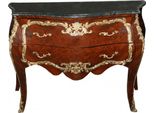 Casa Padrino Cassettone Barocco Marrone Con Piano In Marmo E Intarsi In Mogano L 129 Cm - Cassettone Barocco