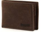 Bugatti Pelle Portafoglio Hunter Coin Wallet With Flap 4 Cc Embossed Logo Brown Marrone