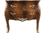 Casa Padrino Cassettiera Barocca Leopardata Con Applicazioni In Metallo Argentato