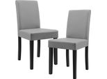 Sedia Da Pranzo 'Hamburg' Set Di 2 Sedie Imbottite In Ecopelle Gambe In Legno Grigio Chiaro