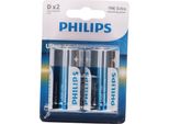 Philips Batterie D 2 Pezzi - LR20 - Batterie Alcaline - Durata Fino A 5 Anni - 1,5 V