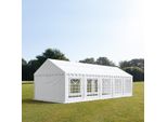 Toolport Tendone Per Feste 4X10 M Pvc Ritardante Di Fiamma - Bianco 100% Impermeabile Tendone Da Esterno Tenda Party