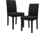 Sedia Da Pranzo 'Hamburg' Set Di 2 Sedie Imbottite In Ecopelle Gambe In Legno Nero