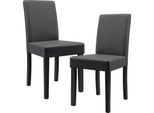 Sedia Da Pranzo 'Hamburg' Set Di 2 Sedie Imbottite In Ecopelle Gambe In Legno Grigio Scuro