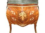 Casa Padrino Cassettone Barocco Marrone Con Piano In Marmo E Intarsi In Mogano Con 2 Cassetti L 107 Cm - Cassettone Barocco