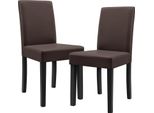 Sedia Da Pranzo 'Hamburg' Set Di 2 Sedie Imbottite In Ecopelle Gambe In Legno Marrone