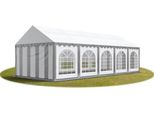 Toolport 4X10 Mtendone Per Feste Premium Pvc Grigio-Bianco 100% Impermeabile Tendone Da Esterno Tenda Party