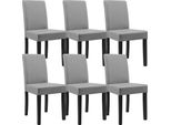 Sedia Da Pranzo 'Hamburg' Set Di 6 Sedie Imbottite In Ecopelle Gambe In Legno Grigio Chiaro