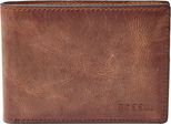 Fossil Portafoglio Derrick Flap Bifold Brown Marrone
