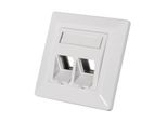 Logilink Keystone Scatola Da Incasso Per 2 Moduli Keystone A 45° Segnale Bianco (1 Confezione Morbida)
