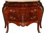Casa Padrino Cassettiera Barocca Marrone Con Piano In Marmo Crema 3 Cassetti Mod3 - Cassettiera Impero