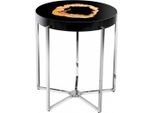 Tavolino Casa Padrino In Acciaio Cavo Finitura Nichel 51 X H 56 Cm - Collezione Luxury