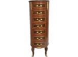 Casa Padrino Cassettiera Barocca In Mogano/Oro Con 7 Cassetti Tondi - Stile Antico