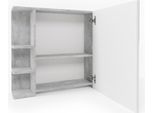 Vicco Specchio Contenitore Bagno Fynn, 80 X 64 Cm, Calcestruzzo/Bianco