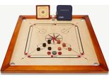 Set Da Carrom - 7 Kg, Gioco Di Punta Dall'asia - In Legno Ecologico, Con Borsa Di Trasporto Per Le Pietre