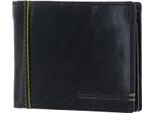 Bruno Banani Pelle Portafoglio Wallet Black / Green Nero