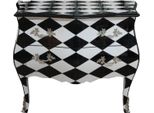Casa Padrino Cassettone Barocco Bianco/Nero 104 Cm - Realizzato A Mano In Legno Massiccio