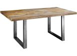 MASSIVMOEBEL24 | Tavolo Da Pranzo In Legno Di Mango 200X100X76 Mango Naturale Laccato Railway #106