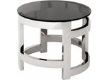 Casa Padrino Tavolino Di Design Art DéCo Con Vetro Fumé 60 X H. 50 Cm - Qualità Lusso