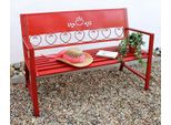 Dandibo Panca Da Giardino In Metallo Resistente Alle Intemperie Rosso 120 Cm Panca A 2 Posti Passion 121495 Panca Da Fiore In Ferro Giardino