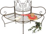 Dandibo Panchina Albero Metallo Resistente Alle Intemperie Marrone 135 Cm 3 Posti Semicircolare JC112287 Panca Da Giardino Panca Rotonda