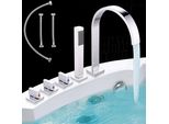 Rubinetto Per Vasca Da Bagno A 5 Fori Con Doccetta Manuale E Rubinetto Cromato