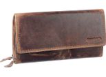 Greenland Nature Pelle Portafoglio Montana Long Wallet Rfid Brown Marrone
