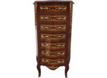 Casa Padrino Cassettone Barocco In Mogano Intarsiato Con 7 Cassetti 120 X 70 X 35 Cm - Stile Antico