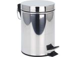 Cestino A Pedale In Acciaio Inox Argento Rotondo - 3 Litri - Cestino Per Cosmetici In Metallo Dal Design Intramontabile - Cestino Per Rifiuti A Pedale Piccolo Con Contenitore Interno Estraibile Per Bagno Cucina