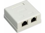 Goobay 77635 Presa Di Connessione RJ45 A 2 Porte, Cat 6, Stp, 2 X Uscita, Bianco - Schermato