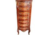 Casa Padrino Cassettone Barocco In Mogano Intarsiato Con 7 Cassetti 123 X 47 X 35 Cm - Stile Antico