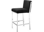 Casa Padrino Sgabello Bar Nero / Argento 43 X 54 X H. 91 Cm - Sgabello Bar Di Design In Acciaio Inox Con Tessuto In Velluto - Arredo Bar