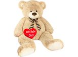 Brubaker Orsacchiotto Gigante Xxl Alto 150 Cm Beige Con Cuore In Peluche 'Ti Amo'