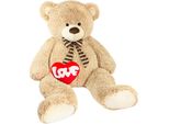 Brubaker Orsacchiotto Gigante Xxl Alto 150 Cm Beige Con Cuore In Peluche "Love"