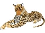 Brubaker Leopardo Peluche 110 Cm Sdraiato - Xl Peluche Peluche - Grande Gatto Marrone