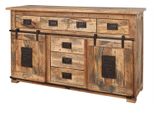 MASSIVMOEBEL24 | Credenza In Legno Di Mango 150X45X90 Mango Naturale Laccato Railway #119