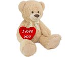 Brubaker Orsetto Di Peluche Xxl 100 Cm Con Cuore "I Love You"" Peluche, Beige"