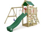 Wickey Torre Gioco Per Arrampicata Multiflyer Con Altalena E Scivolo, Torre Per Arrampicata Con Sabbiera, Scala E Accessori Da Gioco - Verde