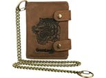 Greenland Nature Pelle Portafoglio Montenegro Rfid Wallet With Chain Tiger Marrone